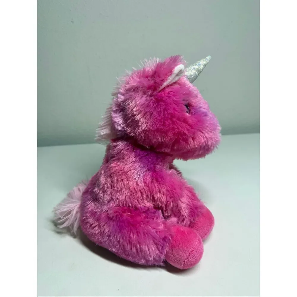 Spark Create Imagine Pink Unicorn Glitter Eyes Rainbow Stuffed Animal Plush 9”